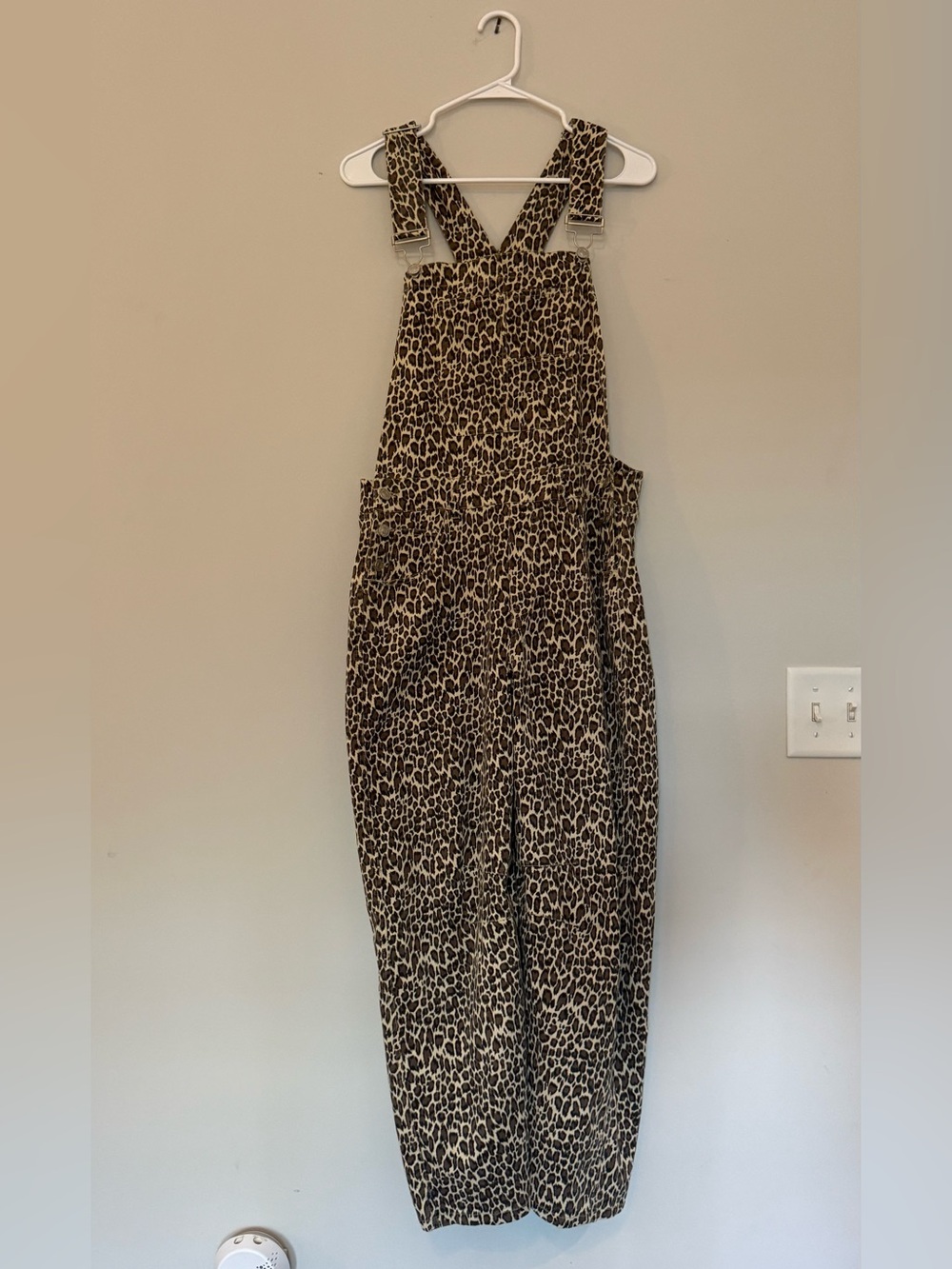 SO ME Leopard Barrel Leg Overalls